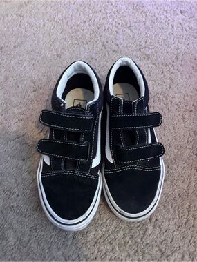 Kids Black and White Velcro Casual Sneakers